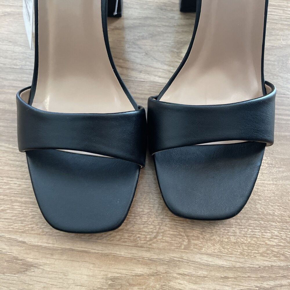 A New Day Shelly Heels Black 8 Wide Women’s Ankle Strap Block Memory Foam NEW - Picture 7 of 16